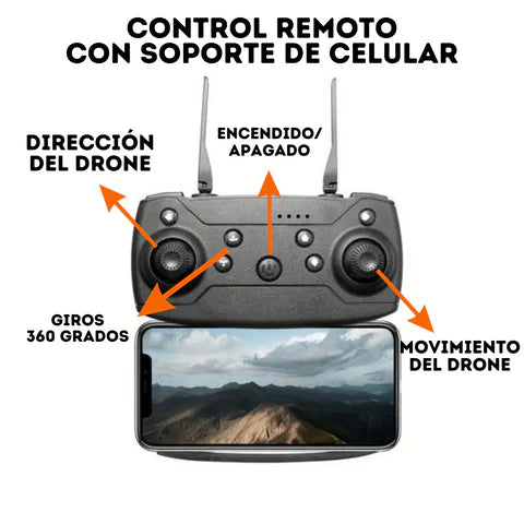 Dron con doble cámara 4K + Maletín Gratis